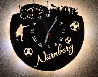 Nürnberg Fan LED Wanduhr Fußball Fanartikel Wanduhr Vereinsliebe Geschenk Fußballfan