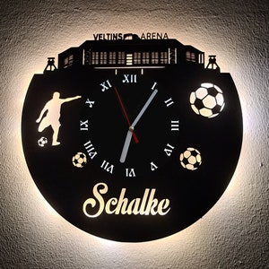 Schalke Fan LED Wall Clock Football Fan Article Wall Clock Club Love Gift Football Fan
