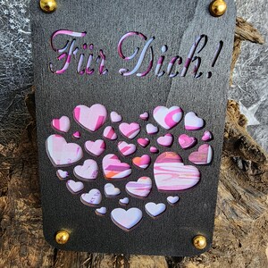 Geldgeschenk Für Dich Geburtstag, Dankesagen, Präsent, Aufmerksamkeit aus Holz im Kleinformat, Kreatives Geldgeschenk Verpackung (schwarz)