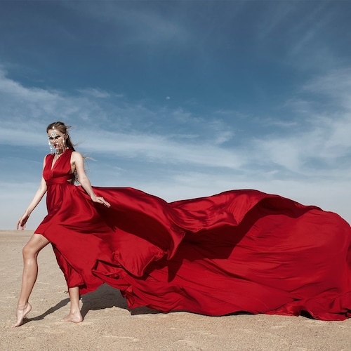 long flowy dress for photoshoot