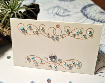 Wedding Place Cards, Name Tags, Table Decorations, Blank, Gems For Sparkle