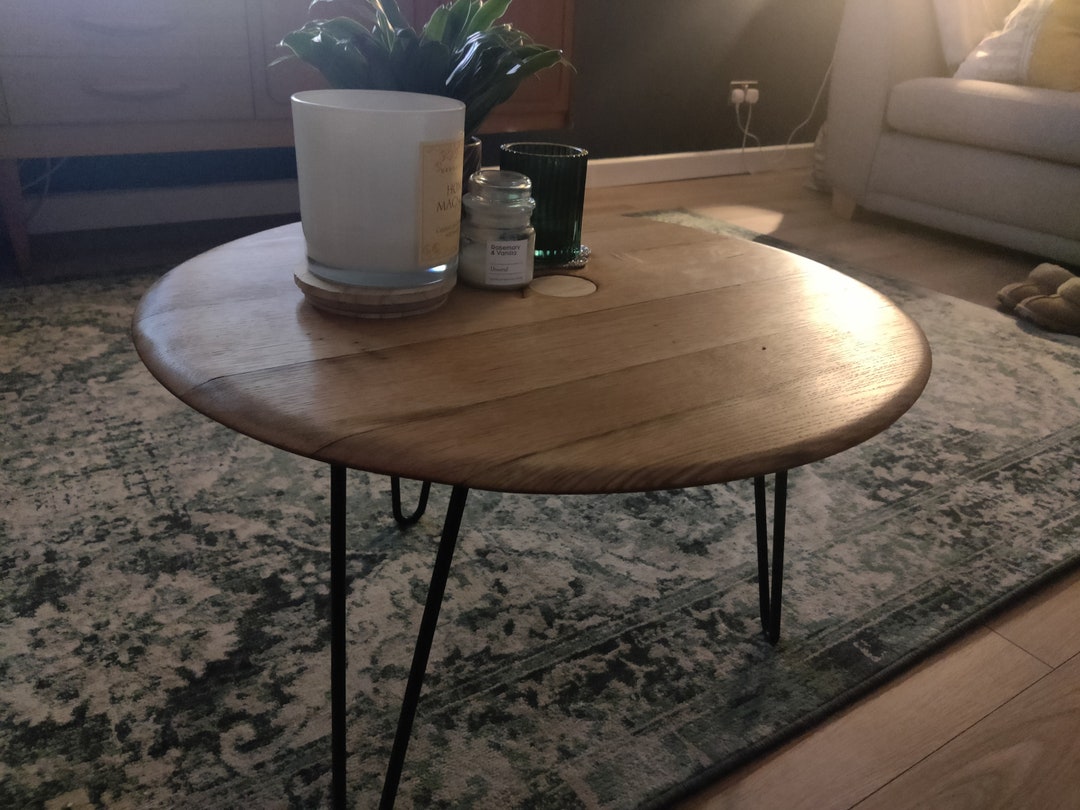 Whiskey Barrel Lid Coffee Table Etsy