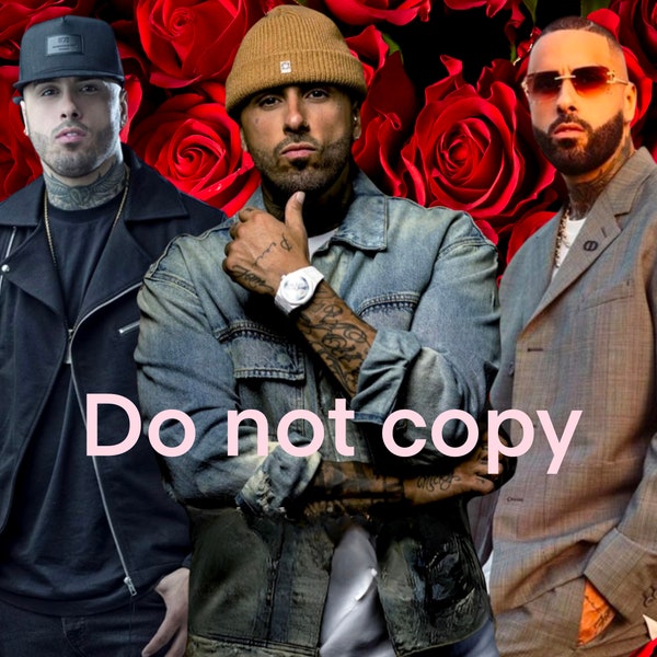 Nicky Jam PNG, Digital Download, Digital file, Instant Download, 20oz Sublimation Tumbler, Tumbler Wrap, Red Roses