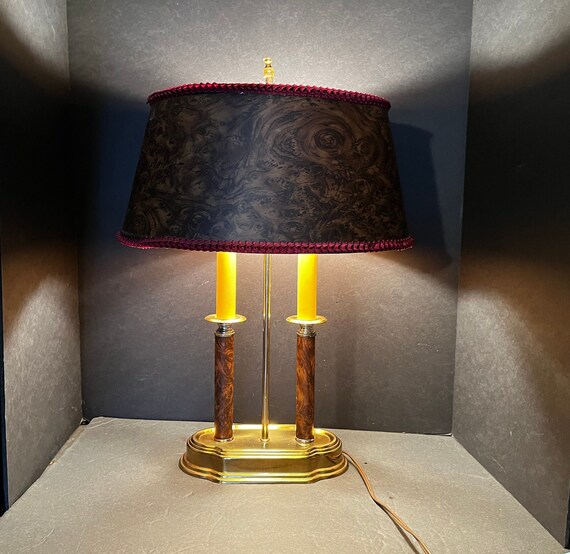 Vintage Double Candlestick Style Leviton Table Lamp Gold Tone Style Leviton Table Lamp Gold Tone, Candlestick Lamp Shade Vintage