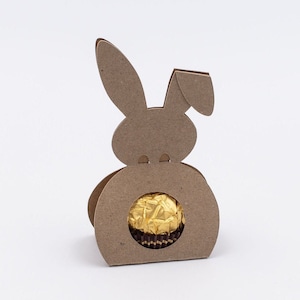 Coffret cadeau lapin de Pâques SVG pour boule de chocolat doré - fichier de découpe pour Pâques