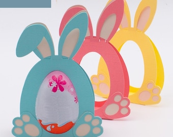 Plotter file Easter bunny egg holder – Easter egg packaging made of paper – Easter gift craft - SVG