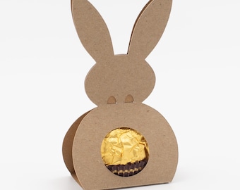Plotter file Easter bunny gift box for golden chocolate ball - SVG