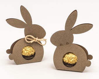 SVG Easter Bunny Gift Box for Golden Chocolate Ball - Easter - Plotter File
