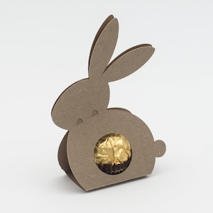 SVG Osterhase Geschenkbox für goldene Schokoladen Kugel Ostern kein Kleben benötigt Schnittdatei Bild 2