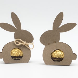 SVG Osterhase Geschenkbox für goldene Schokoladen Kugel Ostern kein Kleben benötigt Schnittdatei Bild 3