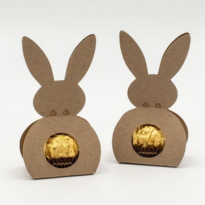 Coffret cadeau lapin de Pâques SVG pour boule de chocolat doré - aucun collage requis - fichier coupé pour Pâques