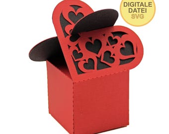 Plotter file Box - Heart box - Gift box - SVG
