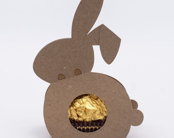 Plotter file Easter bunny gift box for golden chocolate ball - SVG