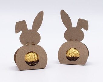 Plotter file gift box Easter bunny for golden chocolate ball - SVG