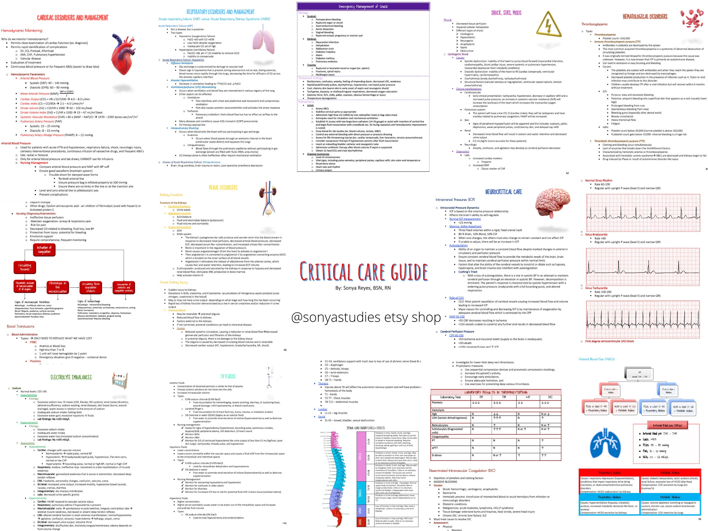 Critical Care Study Guide Bundle - Nursing - Etsy