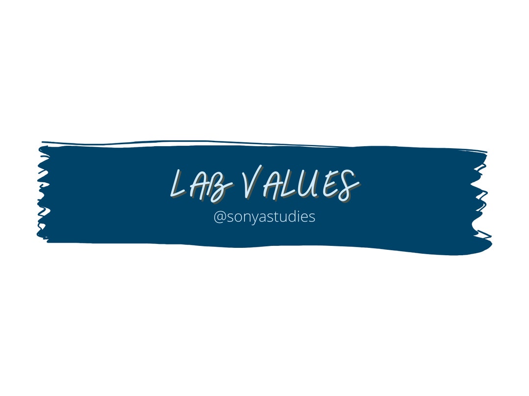Lab Values Reference Sheets - Nursing - Etsy