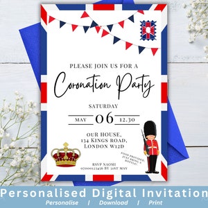 Royal Party Invitation, Royal Party Invite, Personalised Printable Digital Invite