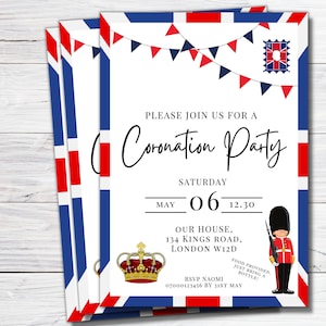 Coronation Party Invitation, King Charles III Coronation Invite, Personalised Printable Digital Invite
