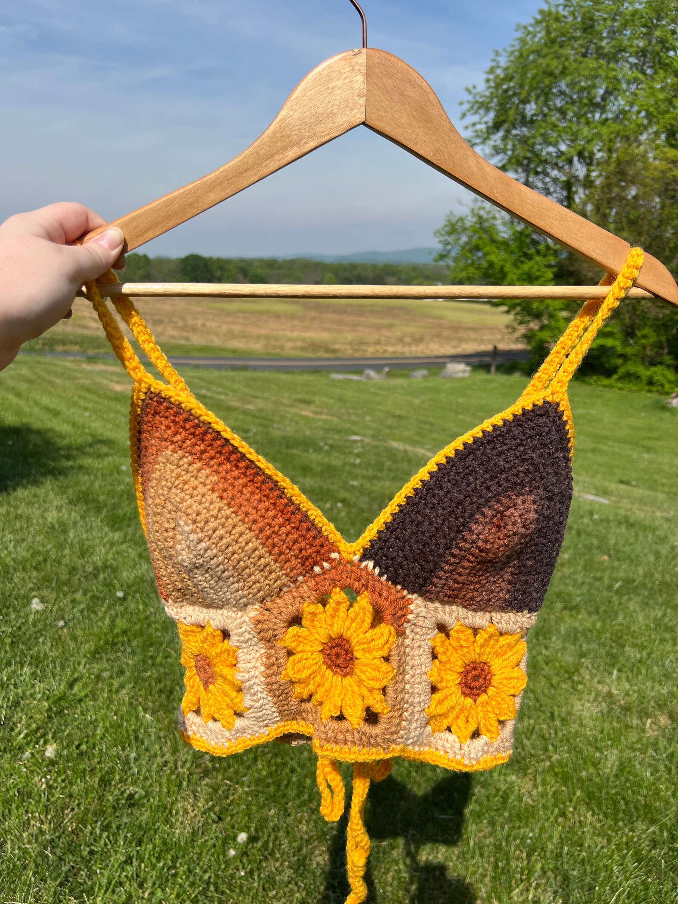 Custom Handmade Crochet Flower Bralette Crop Top - Etsy