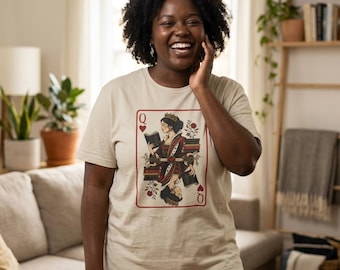 Queen of Hearts Playing Card T-Shirt, Queen of Bookish Things, Book Girlie Shirt