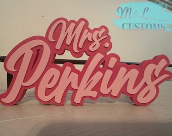 Teacher Name Plate , Custom Name Plate , Desk Name Plate