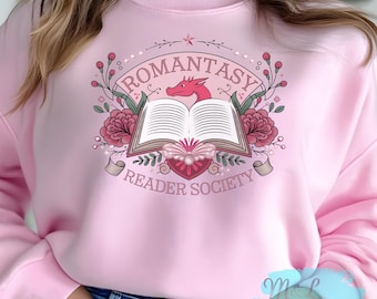 Romantic Reader Sweatshirt, Book Lovers Gift, Fantasy Sweatshirt, Reading Club Apparel, Perfect for Fall & Winter
