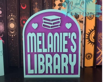 Custom Library Book Shelf Sign