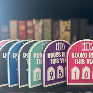 3D Printed Books Read This Year Sign: Book Lover Gift, Bookshelf Decor