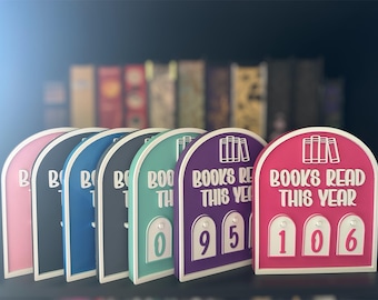 3D Printed Books Read This Year Sign: Book Lover Gift, Bookshelf Decor