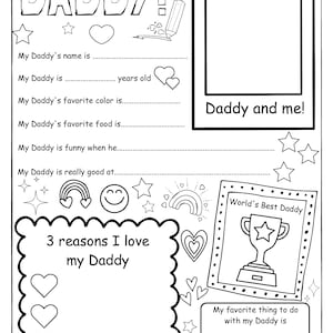 Alles over mijn vader, vaderdagcadeau van de kinderen, verjaardagscadeau voor vader van de kinderen, verjaardagscadeau voor vader, digitale download pdf