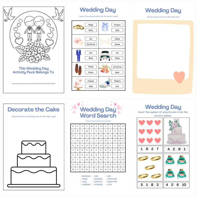 Digital Download Activity Pack for Kids, Wedding Favours for Kids, LGBTQ Wedding Gift for ...