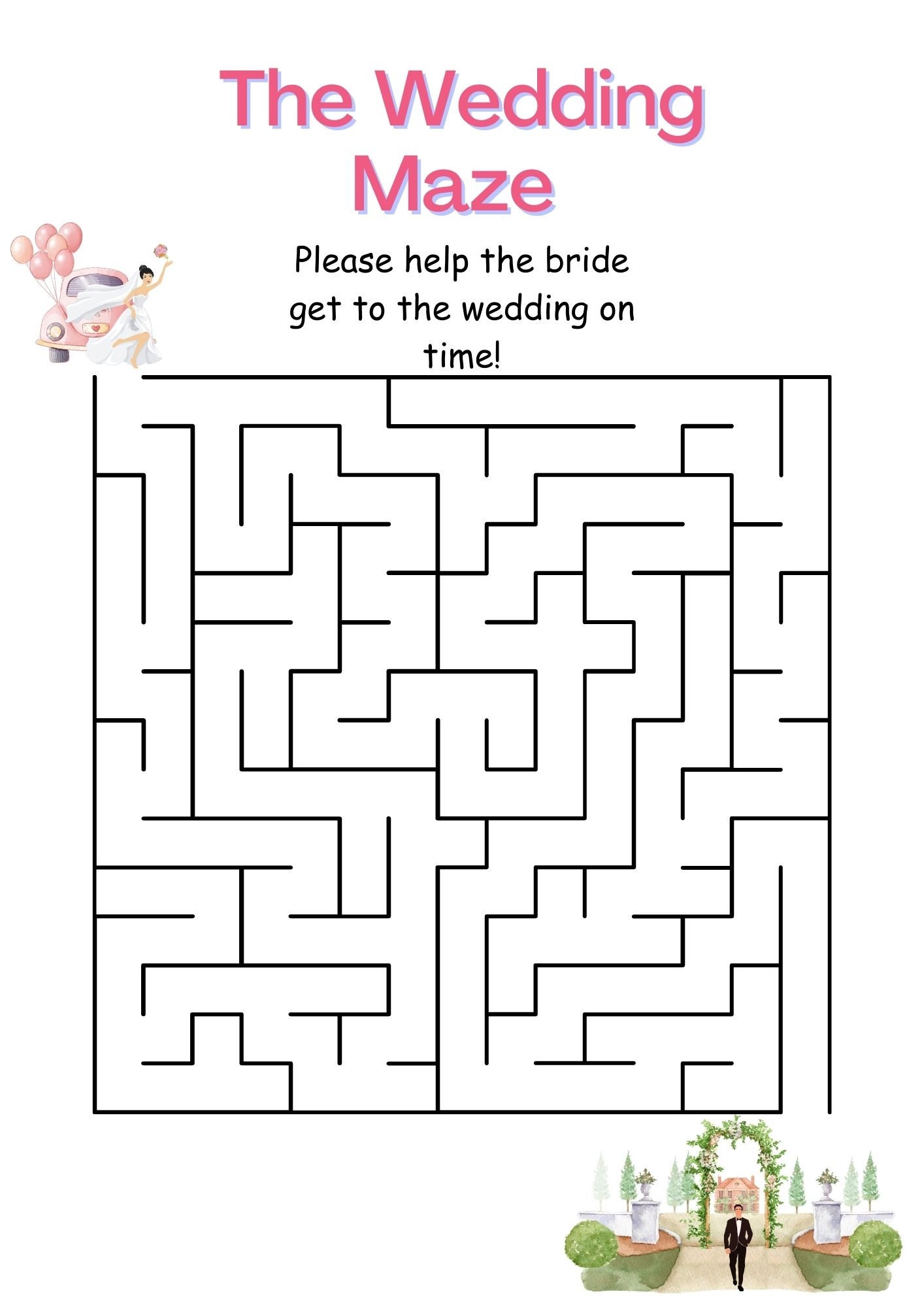 Printable Wedding Activity Pack, Wedding Favours, Wedding Favors for ...
