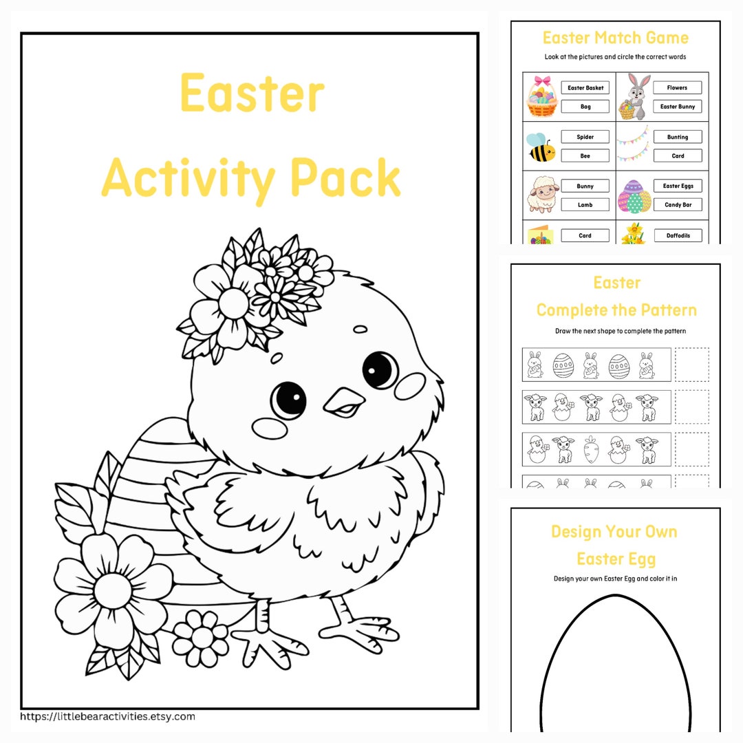 Easter Activity Pack for Kids, Digital Download Printable PDF Activity ...