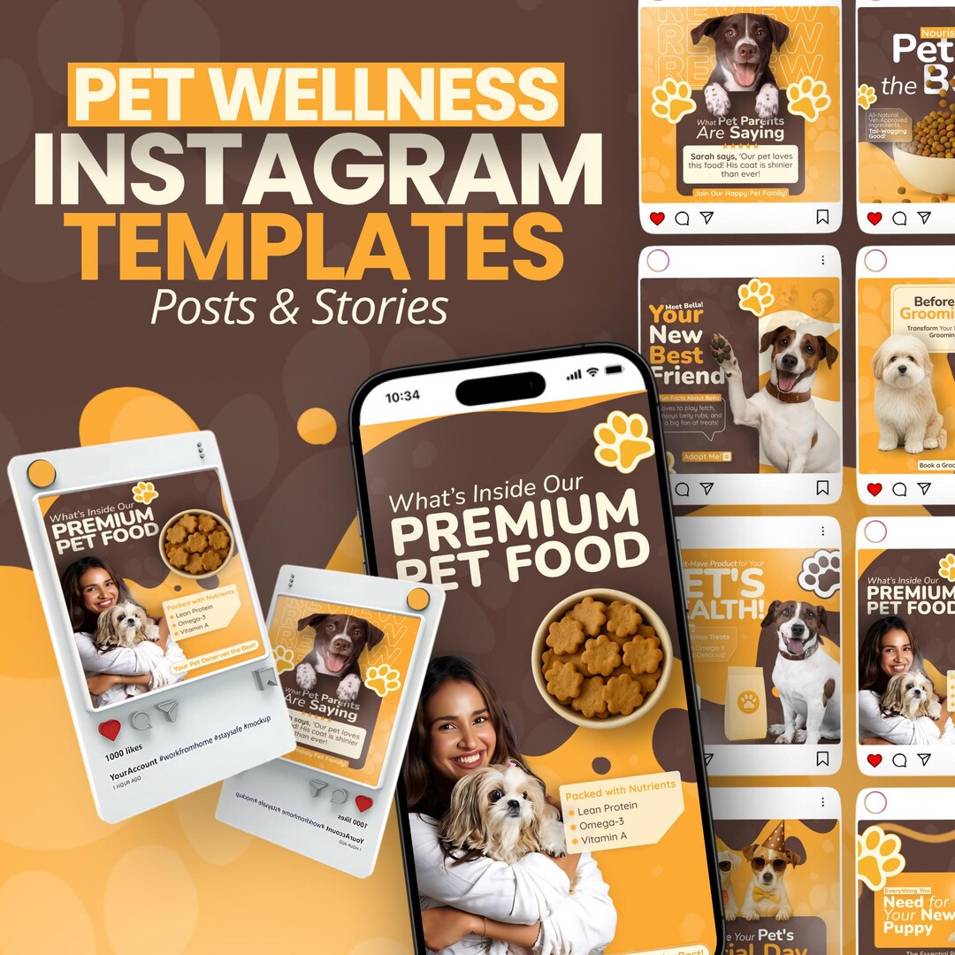 Pet Grooming Social Media Templates - Editable Posts (figma) - Etsy