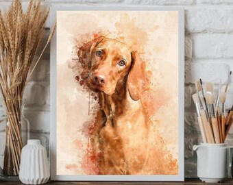 weimaraner, weimaraner gifts, dog painting, whimsical dog art, watercolor dog art,  dog art poster, pencil dog art