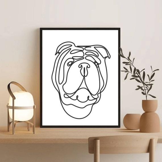 Sharpei Dog Picture One Line Drawing Dog Poster Png Dog - Etsy