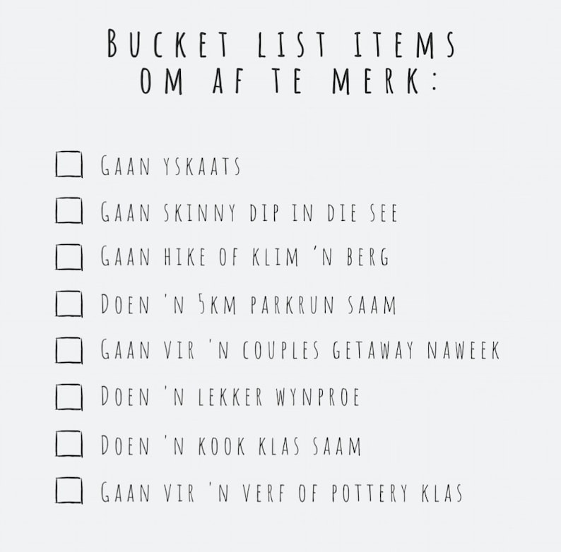 Afrikaans Digitale Date Idees Boek, Printable Book, Couple Gift Idea - Etsy