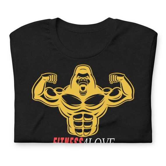 Gym Fitness Gorilla Gold Bodybuilding T 