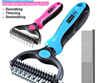 Xtreme Pro Dematting Brush Comb Rake for Dog Cat Pets Deshedding Hair remover UK