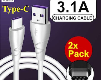 2x Charging cable For Samsung Galaxy S8 S9 S10+ Plus Type C USB-C Data Transfer - Pack of 2 cables