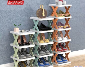 Stackable Shoe Cabinet | Shoe Rack | Multi Layer Provincial Corner Storage Rack | Wall Shoe Organizer | Shoe Tower | Storage Organizer