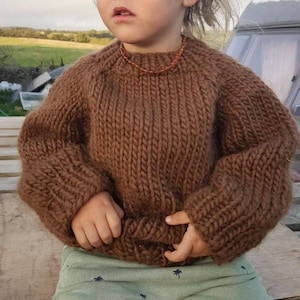 Chunky Baby and toddler Jumper Knitting Pattern | 0-3 years | Top-Down Seamless Knit (PDF)