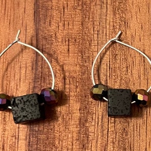 Lava cube earrings