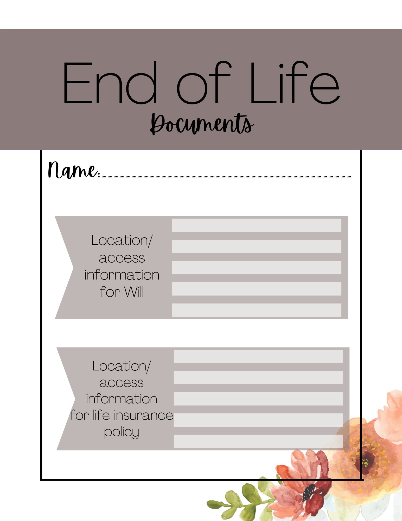 Emergency Binder Printable - Etsy