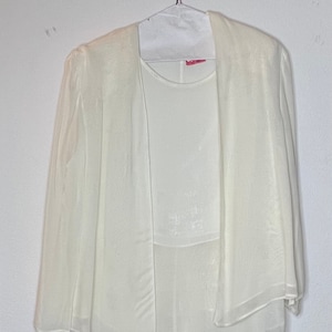 Vintage 1990s Cream Three-piece Suit (lightweight)