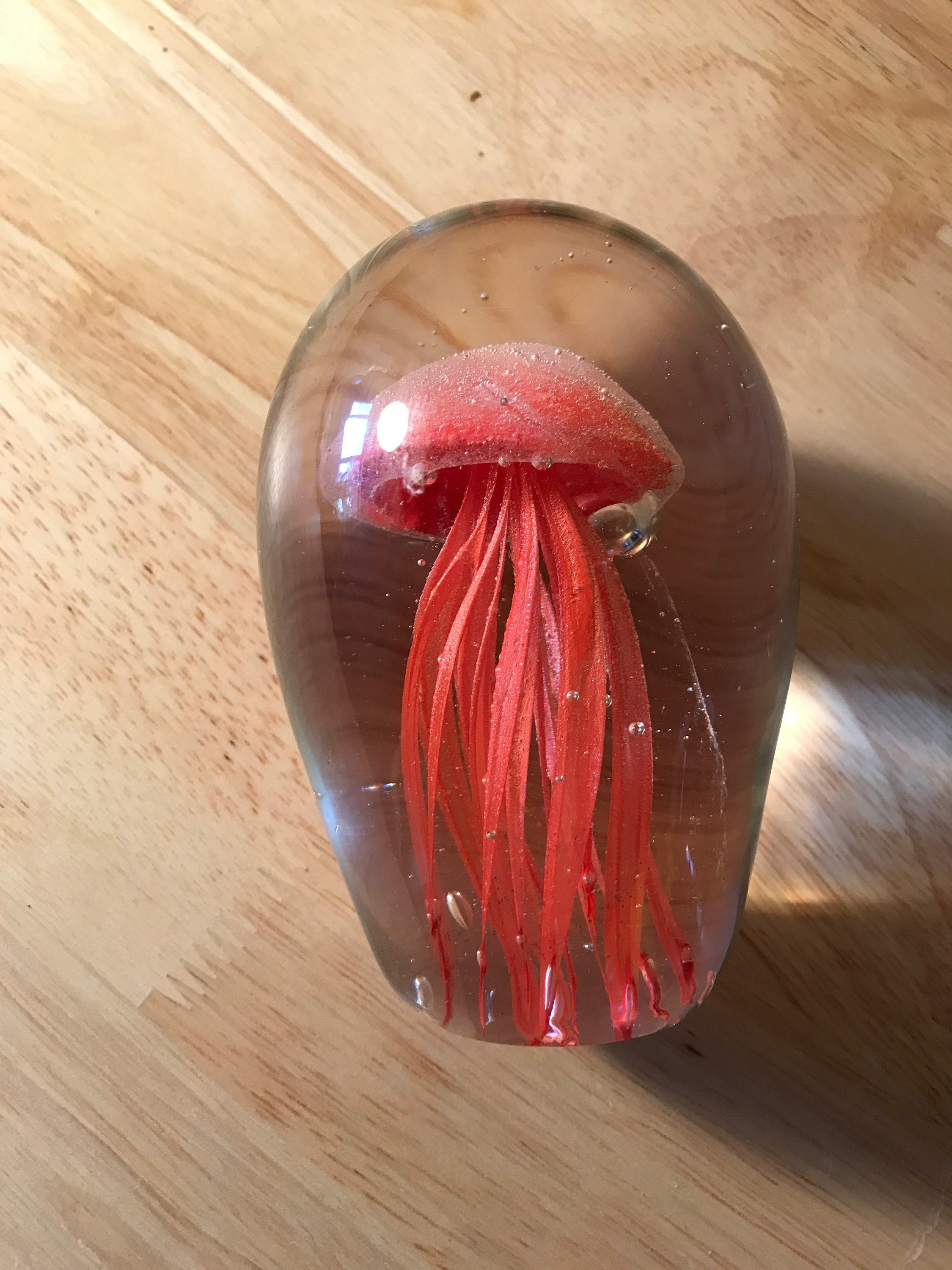 Glass Paper Weight Jellyfish Hand Blown Art Glass Unique - Etsy