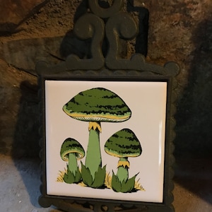 Mushroom Kitchen Trivet Groovy Mushrooms Kitchen Retro Japan Boho