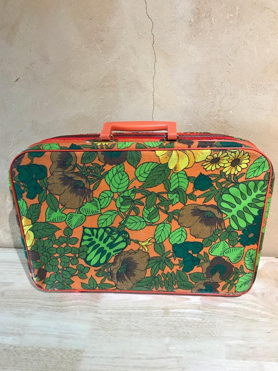 Vintage  SuitCase  Flower Power 60s, BOHO Chic, Lu