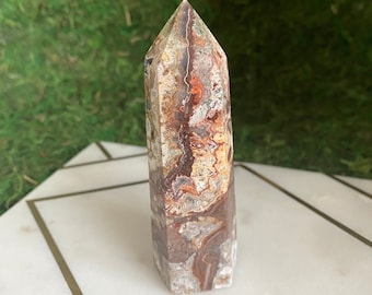 Mexican Crazy Lace Agate Tower, Mexican Crazy Lace Agate Point, Natural Crazy Lace Agate