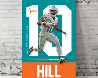 Tyreek Hill Poster | Miami Dolphins | Minimalist Mid-Century NFL Wall Art | Bedroom Game Room Man Cave | Digital Download | 24x36 PDF